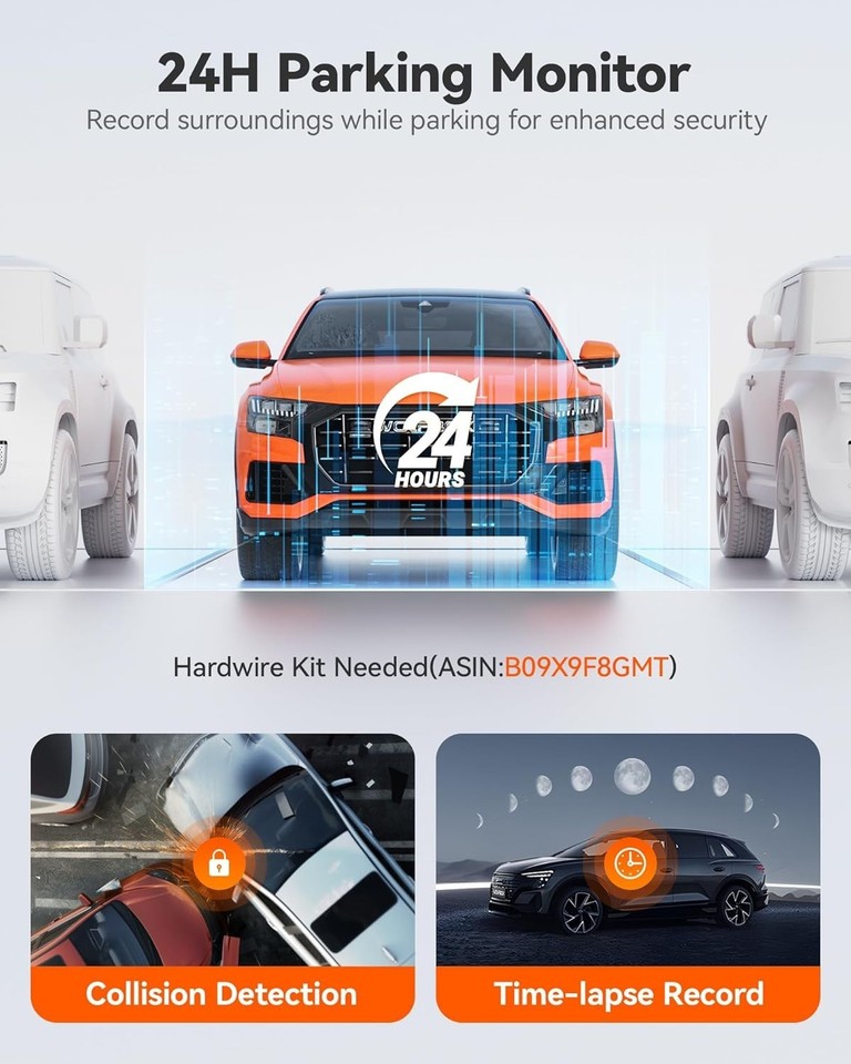 4K Mirror Dash Cam with ADAS and BSD, Smart Rear View Mirror with 5 ...