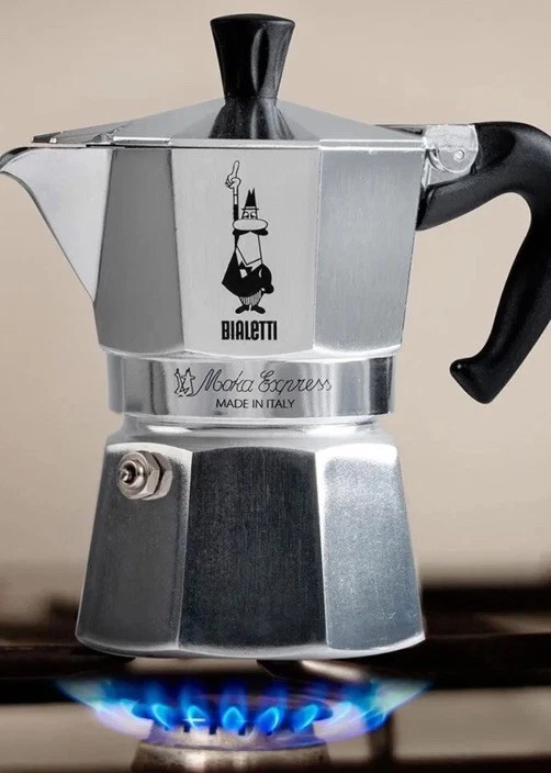 Bialetti Moka Express 3/4/6 Tazze Caffettiera Moka in Alluminio - Argento - Immagine 2 di 4