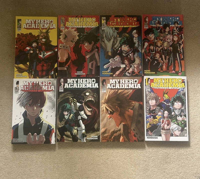 My Hero Academia Manga Volumes 1-8 Set English VIZMedia Kohei Horikoshi Midoriya