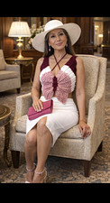 Women s sparkle hand crocheted butterfly summer top with 2 in one sizes: Md./Lg.