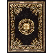 HOME DYNAMIX Optimum Athens  Medallion Area Rug, Black/Beige, 3'7"x5'2"