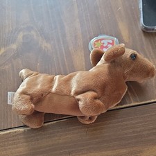 Ty Beanie Babies Weenie Retired Original 1995 Brown Dog Plush Toy 3 Years