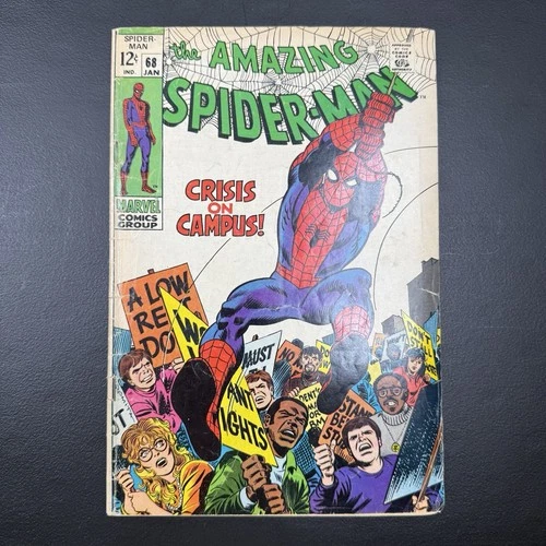 Amazing Spider-Man 68 GD+ Marvel 1969 Crisst on Campus