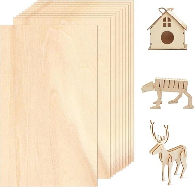 GEBRANDMARKT 10 Stücke Holzplatte 2mm Lindenholz 2mm A4 Sperrholz Balsaholz Holzplatten