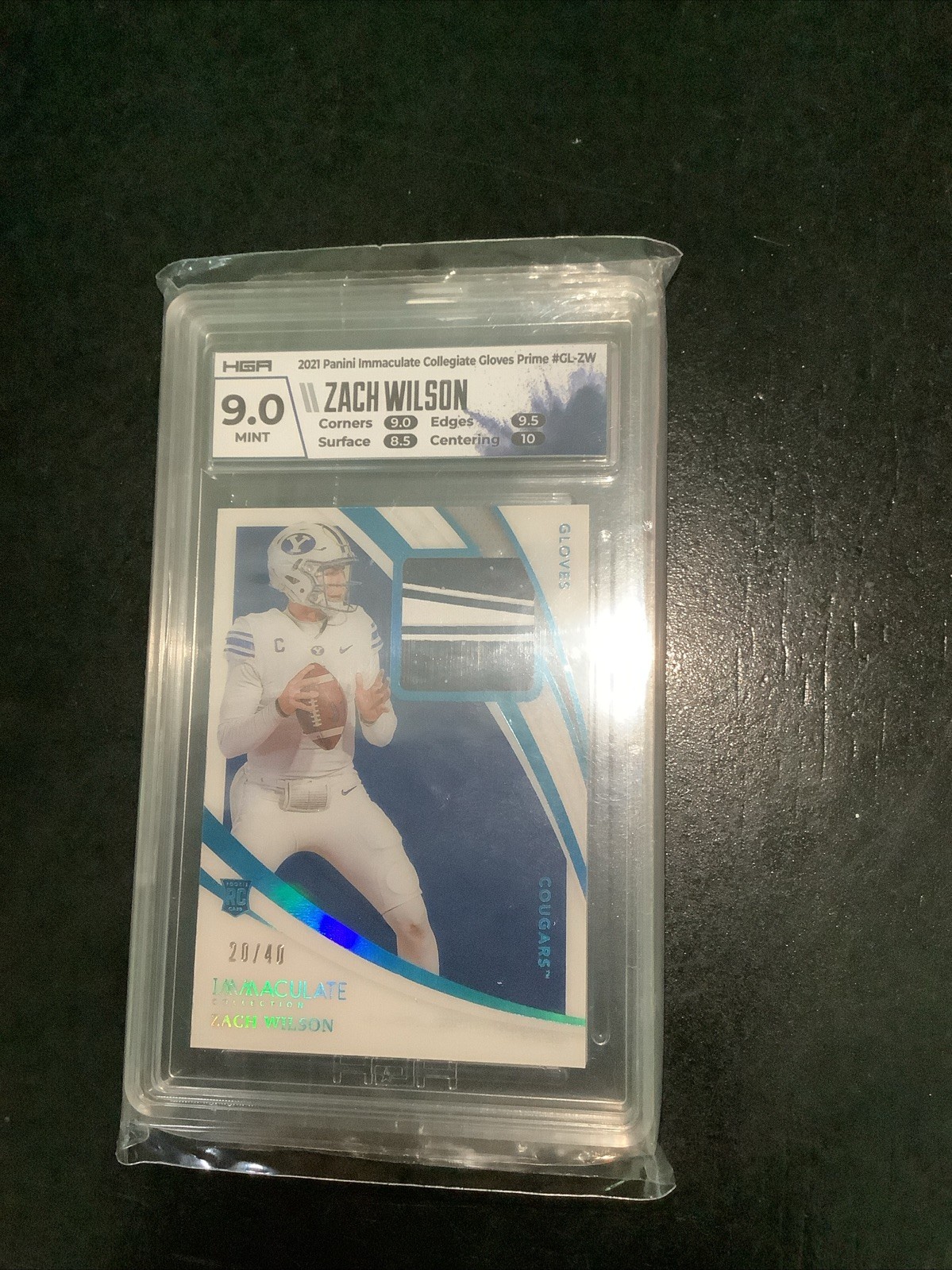 Zach Wilson Panini Immaculate Collection Collegiate Immaculate Gloves #ZW Base