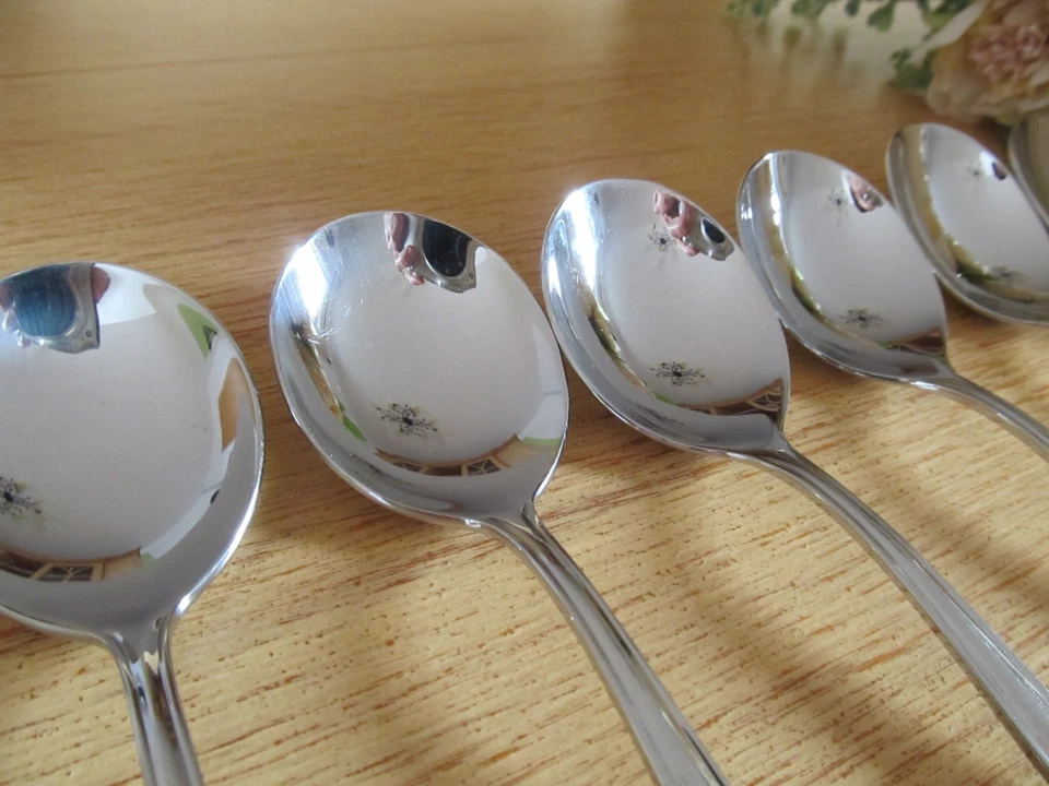 BSF Englisch Chippendale 12 Suppentassenlöffel Tassenlöffel Rahmlöffel 18/10 Ede - Bild 3 von 4