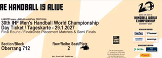 2 Tickets Handball WM Halbfinale in Köln 29.01.2027 TOPSPIEL