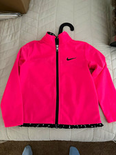 Nike Girls Size 5 Pink Full Zip Track Jacket Polka Dot