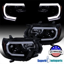 Fits 2012-2015 Toyota Tacoma Glossy Black Smoke Projector Headlights Pair