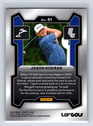 2024 Prizm LIV Golf #51 Jason Kokrak Base-Smash GC - Picture 2 of 2
