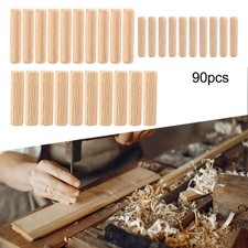90x Wooden Dowel Pins Plug 6mm 8mm 10mm for Crafts Round Pegs for Projects