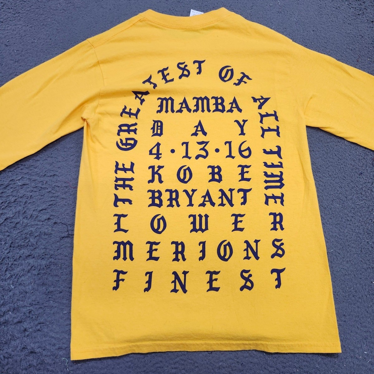 Kanye West I Feel Like Kobe Mamba Day Long Sleeve Shirt Yellow