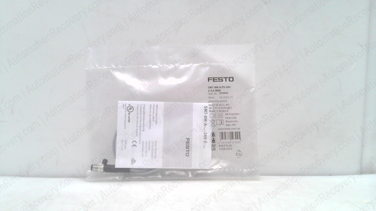FESTO SMT-8M-A-PS-24V-E-0,3-M8D, PROXIMITY SENSOR, 574334, NEW #355947