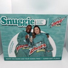 Snuggie Mountain Dew Baja Blast Wearable Super Soft Fleece Blanket w Sleeves NIB