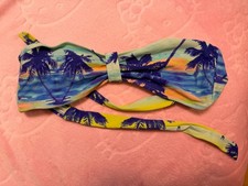 American Eagle Swimsuit Top Bandeau Size Large Tropical Palm Trees Strapless