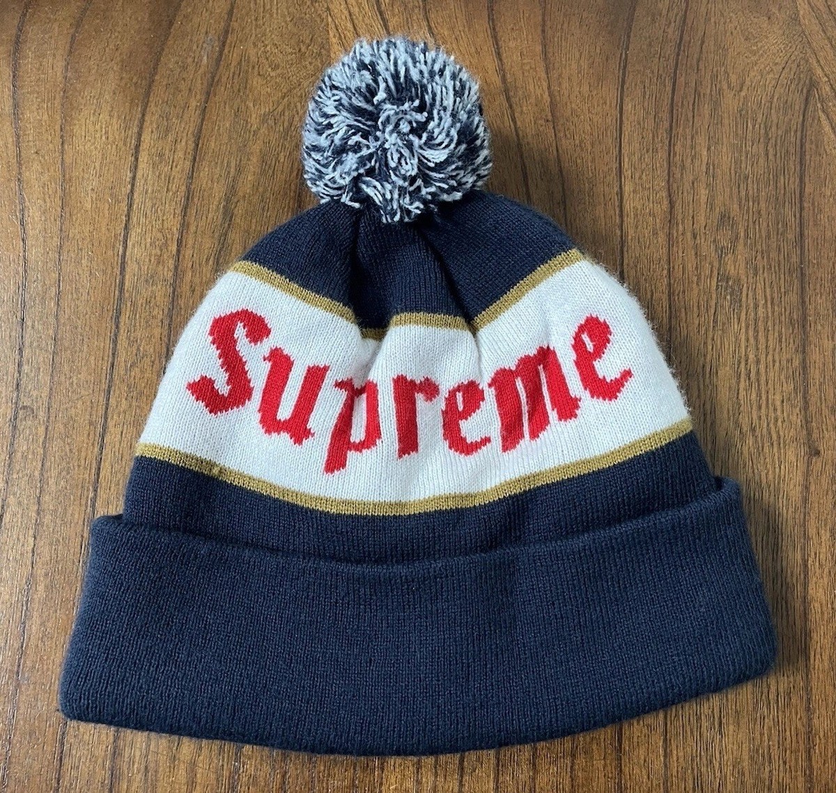 SUPREME Beanie Knit Hat Navy Unisex One Size 22FW GUC RARE USA