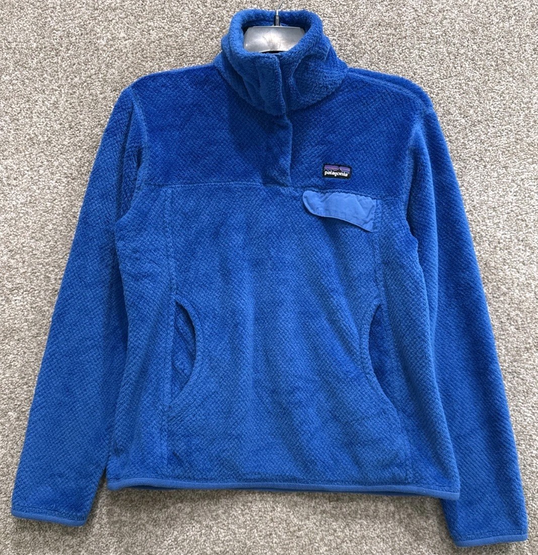 Patagonia Fleece Jacket Womens Small Re-Tool Snap-T Royal Blue Pullover 25442