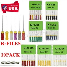 10Packs Dental Endo K Files Hand Use Root Canal File Stainless Steel 25mm