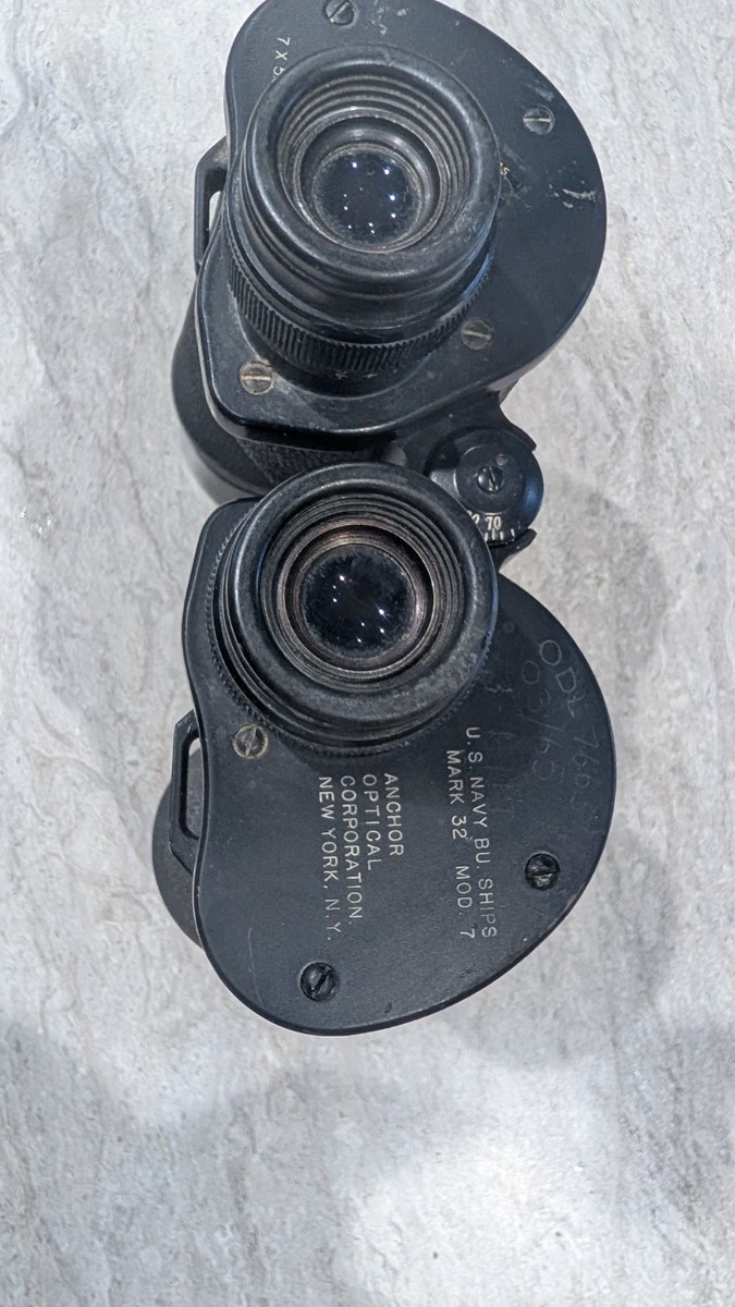 WW2 7x50 US NAVY BU SHIPS MARK 32 MOD 7 Binoculars w/ Original