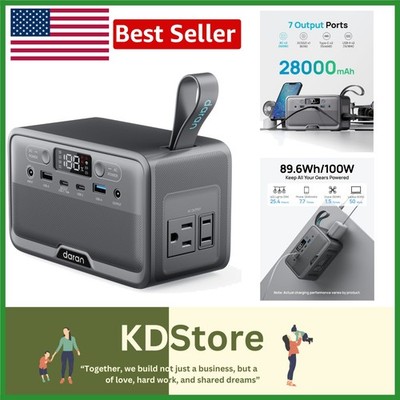 Portable Power Station 28,000mAh LiFePO4 Battery   Silent & Versatile Power Bank