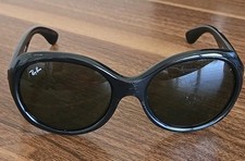 Ray Ban RB4191 601/71 Black Round Gray Oversized Sunglasses 57-19 135 Jackie O
