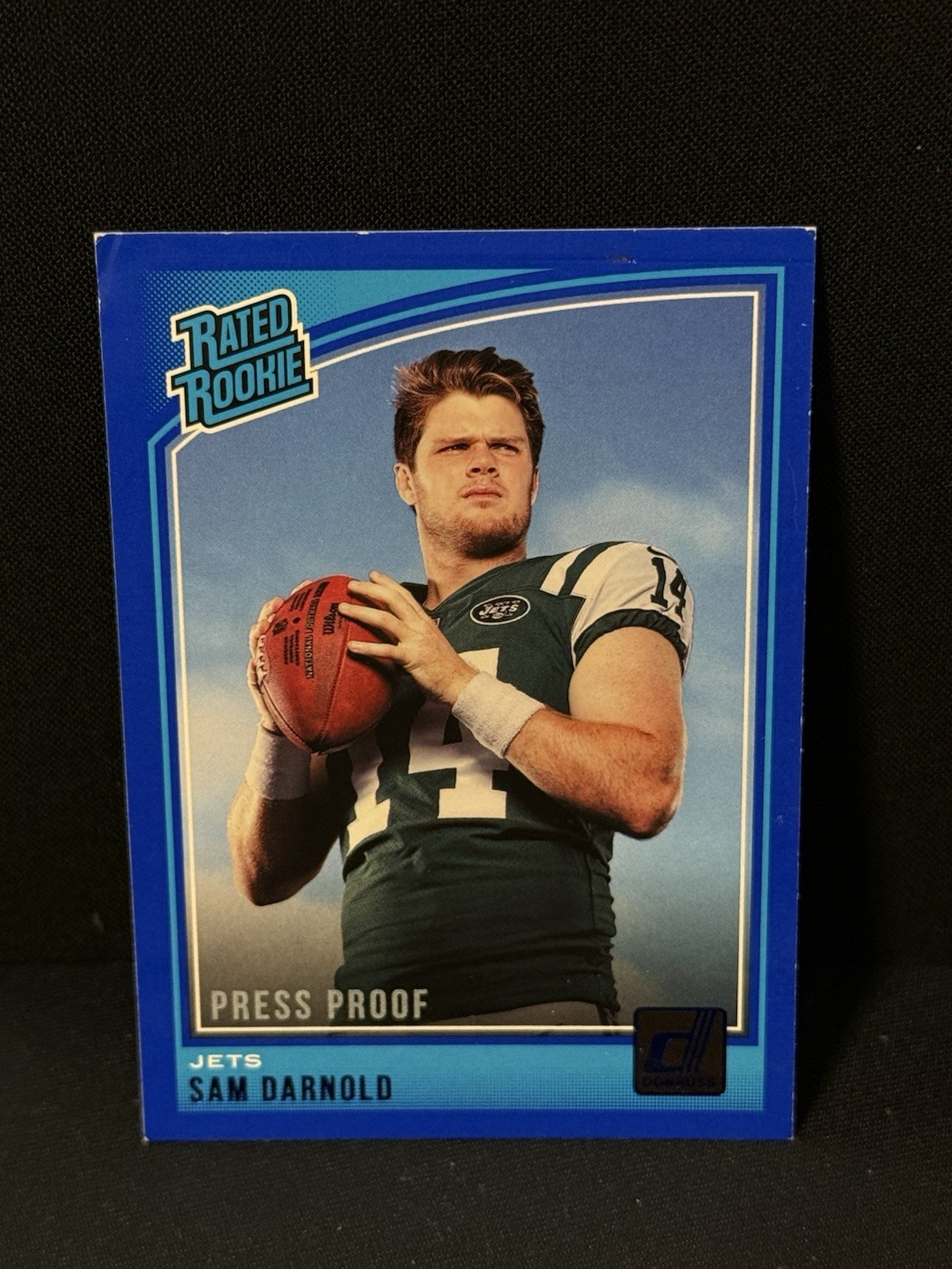 2018 Panini Donruss Sam Darnold Rated Rookie RC #301 Press Proof Blue Seattle