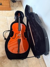 stentor 3/4 size cello, superior bridge, with Gear 4 Music hard case. 