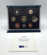 ROYAL MINT 1994 UK PROOF COIN COLLECTION BLUE CASE SET WITH COA BOXED