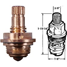 United States Hardware Hot/Cold Water Faucet Stem for  Washerless Kitchen &