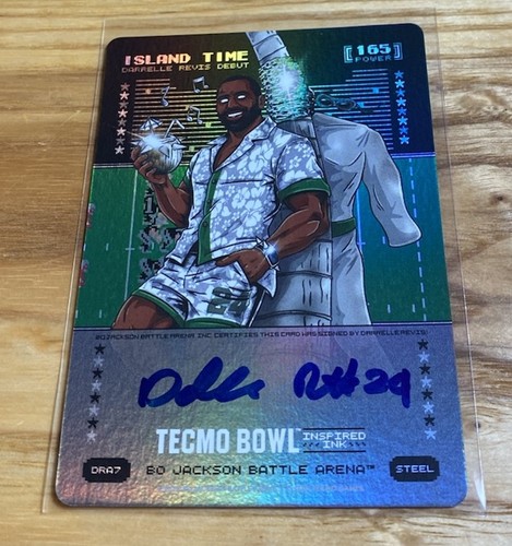 Bo Jackson Battle Arena Island Time Darrelle Revis Auto On Card SP Rare