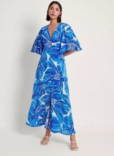 Monsoon Floral Tea Maxi Dress Floaty Sleeves Wedding Guest RRP £110 UK Size 18