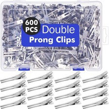 600 Durable Double Prong Curl Clips - Metal Alligator Hair Clips for Salon  DIY