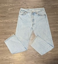 Vintage Levi Jeans Straight Leg Button Fly Light Wash Men  s Size 32x31