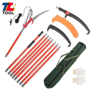 30 Feet Manual Branches Trimmer For Garden Tree Pole Pruner Durable Orange-red