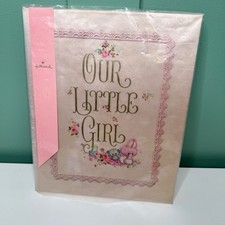 1969 Our Little Girl Hallmark Baby Book Vintage Pink Memory Album New Old Stock