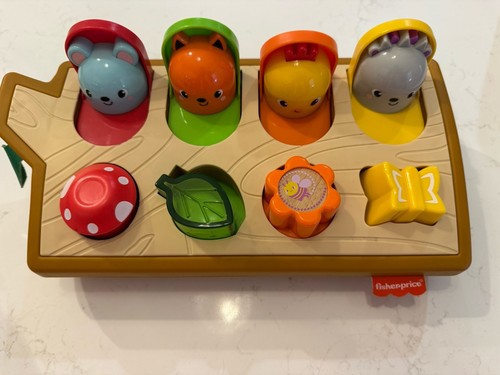 Fisher-Price Hide & Peek Pop-Up Animal Toy Sensory Activity EUC Ages 9+ Months