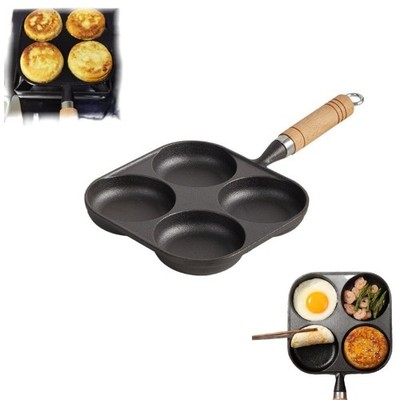 Gusseisen 4 in 1 Eierpfanne zur Herstellung von Eierburgern Pfannkuchen und mehr