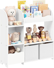 Scaffale per Giocattoli, Libreria per Bambini, Mobile Cameretta Con 2 Ceste Port