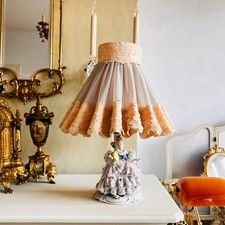 Dresden Porcelain Table Lamp – Victorian Style Floral Ceramic with Gilt Base