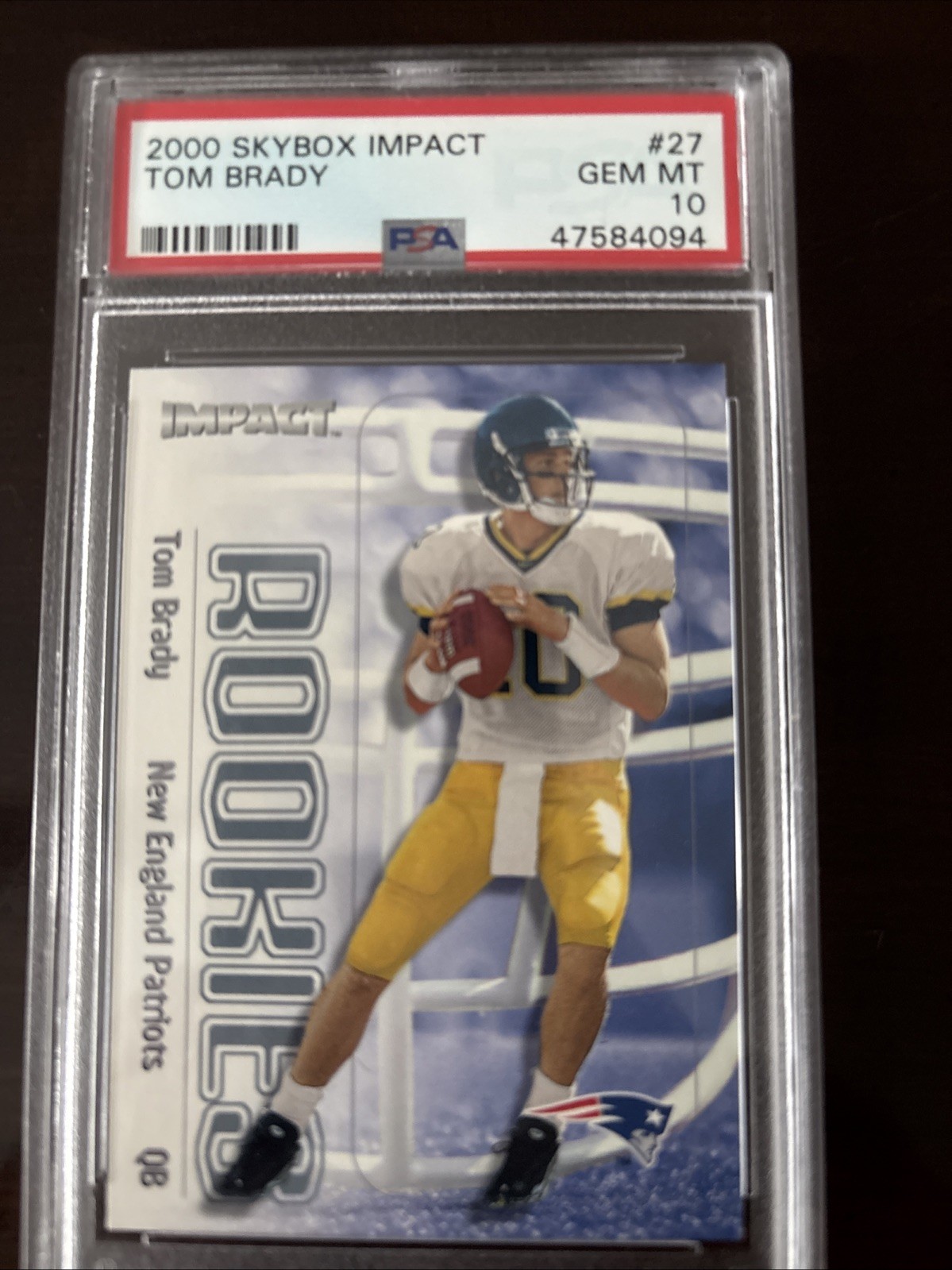 TOM BRADY 2000 Skybox IMPACT ROOKIE #27 RC GEM MINT PSA 10