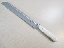 MARTHA STEWART FORGED 8" BREAD KNIFE WITH WHITE HANDLE-FREE SHIP IN USA