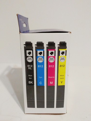 Epson 812XL 4 pack Black Cyan Mag Yellow Ink XL Cartridges Color Black C M Y NEW - Picture 2 of 5