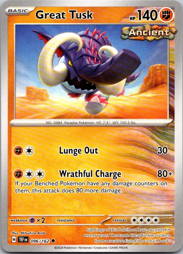 Great Tusk 96/162 Pokemon SV:Temporal Forces