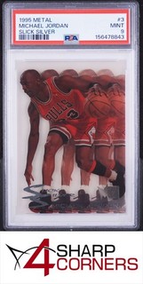 1995 METAL SLICK SILVER #3 MICHAEL JORDAN BULLS HOF PSA 9
