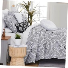 Oversized 6-Piece Quilt Bedding King / California King 07 - Pure Melody Black