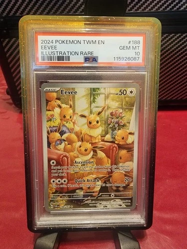 2024 POKEMON TWM EN-TWILIGHT MASQUERADE ILLUSTRATION RARE #188 EEVEE PSA 10