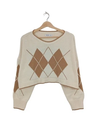 STRADIVARIUS Pull court Dames Pull T EU 36 crème style décontracté - Photo 1/4