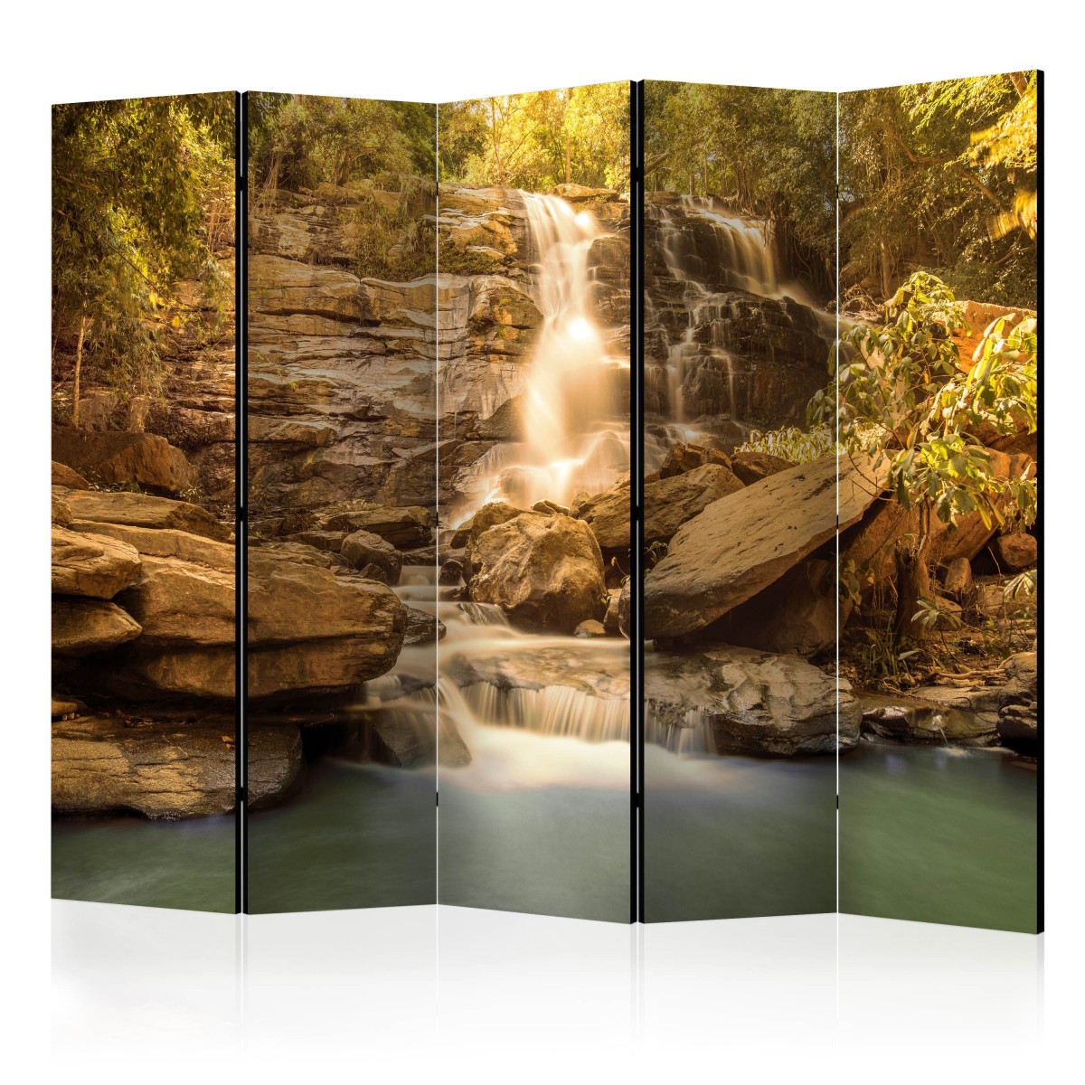 Paravent 5 volets original motif cascade lumineuse en haute définition