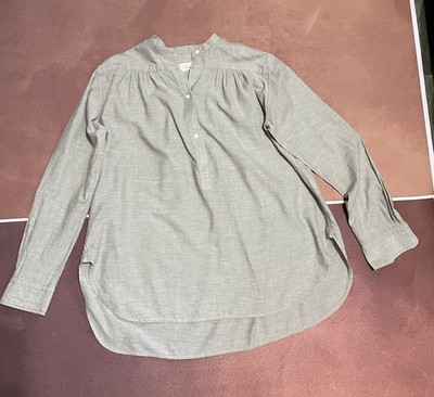 Nili Lotan Neville Cotton Blouse Sage Size Lightweight Summer Bohemian Size M