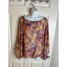 A.N.A A New Approach Women's Multi-Color Floral Blouse NEW  Size XL